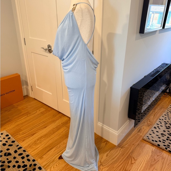 Peppermayo Pale Blue Draped Cowl Maxi Dress - Picture 13 of 14